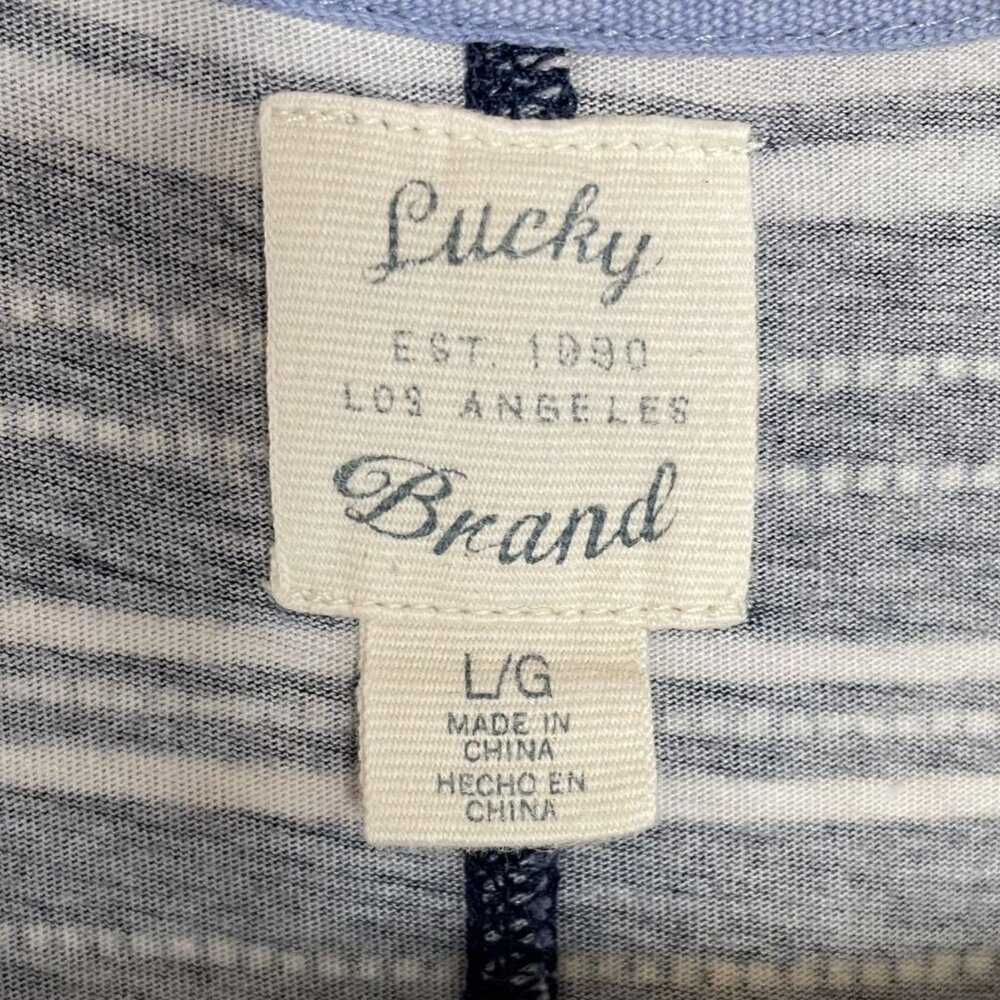 Lucky Brand Navy Striped T-Shirt Dress, L - Picture 7 of 7